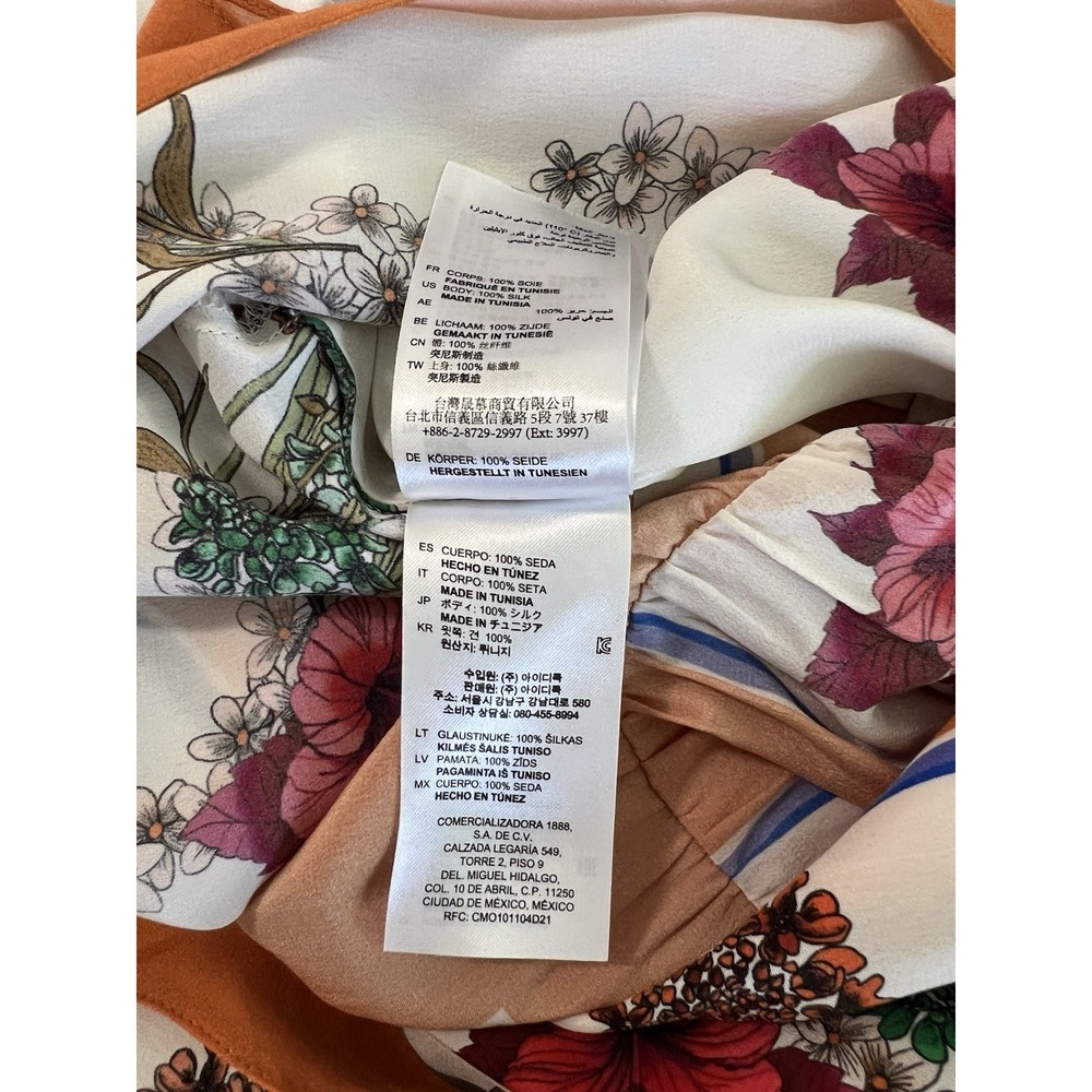 Ladies Sandro 100% Silk Floral Wrap Dress Kimono Midi Size Eu 36 UK 8 - Picture 13 of 16